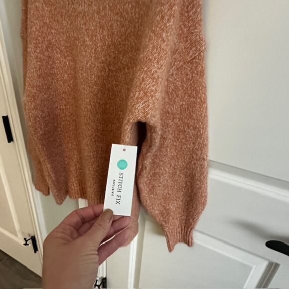 Pink Clover Stitch Fix NWT Long Sleeve Crewneck Sweater Medium Pink - Picture 5 of 10